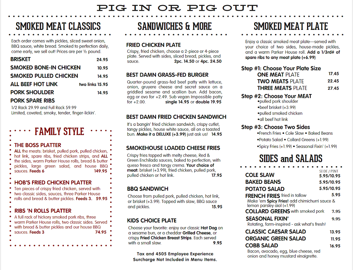 4505 Burgers & BBQ Menu - Image 1